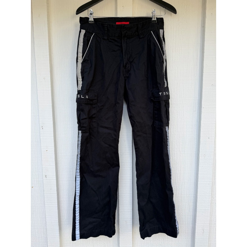 Tesla Work Pants Women's 6x32 Black Reflective Employee Official Uniform Cargo